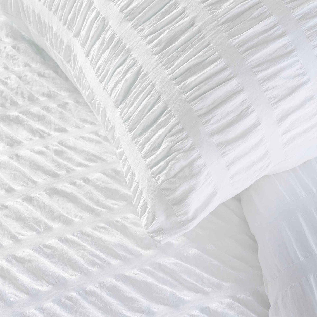Parure de lit Plissia blanc, DOUCEUR D'INTÉRIEUR