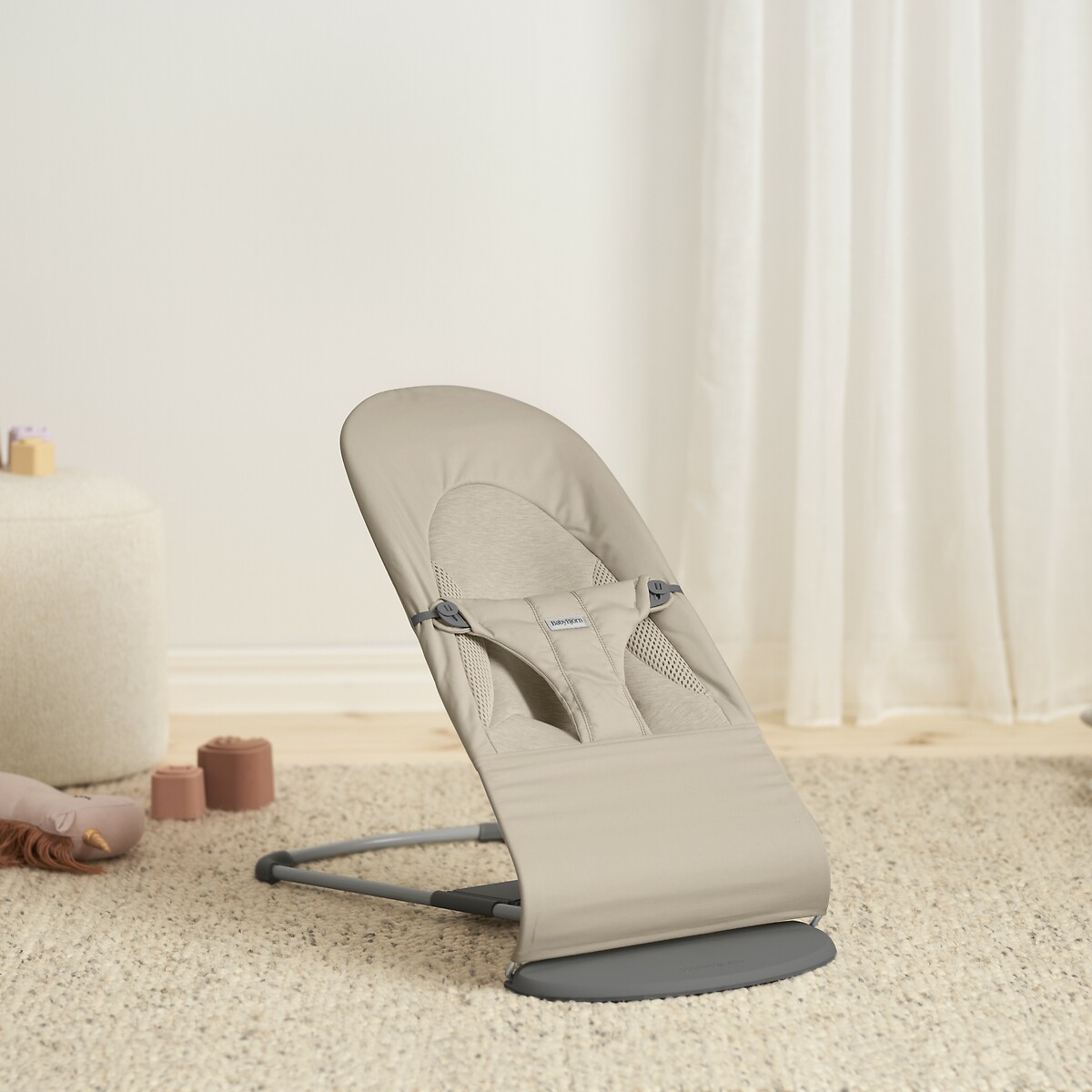 Transat balance soft tri fabric tissé gris sable, BABYBJORN