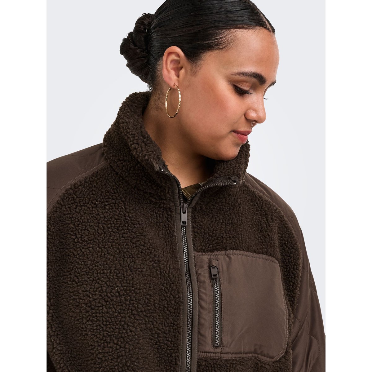 Veste En Polaire marron - french roast, ONLY CARMAKOMA