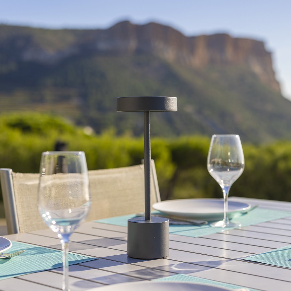 Lampe de table sans fil ROBY gris anthracite, LUMISKY