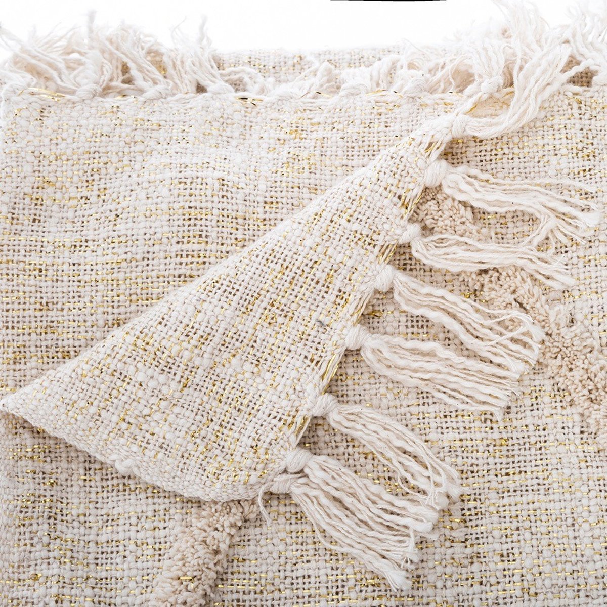 Jeté de lit motif en relief 130x180  Shine beige, ATMOSPHERA
