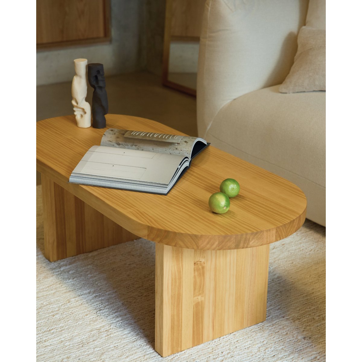 Table basse ovale en bois - ODELIA couleur unique, HANNUN