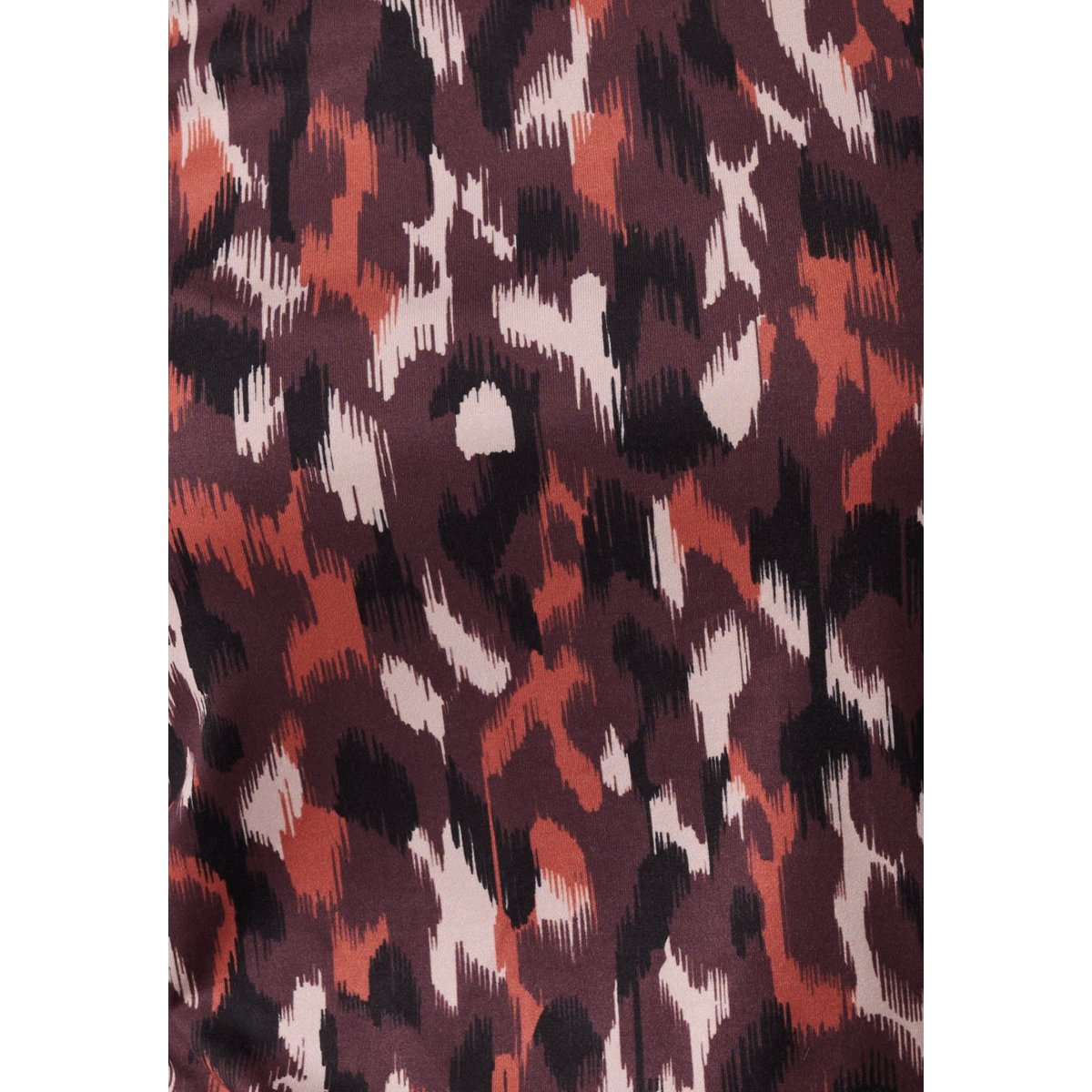 T-shirt col montant en maille chaude marron graphique, DAMART