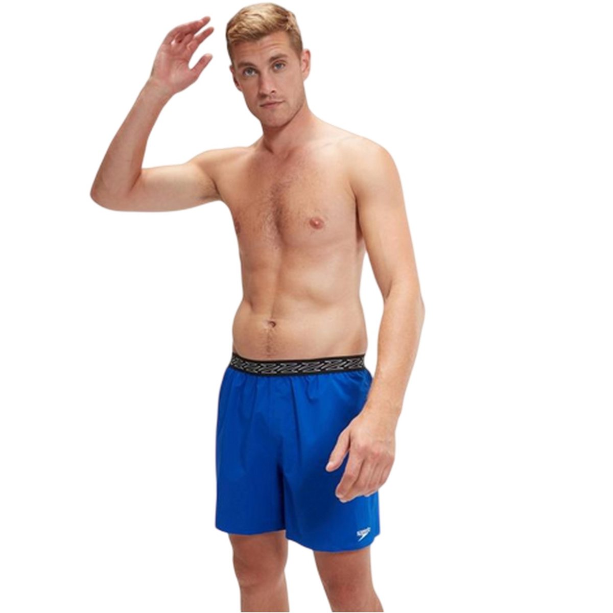 Short de bain à taille élastiquée motif/style uni et logo HYPER BOOM bleu, SPEEDO