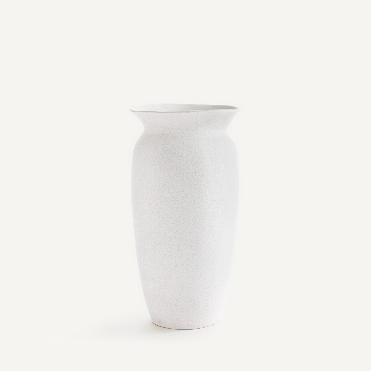 Vase Estre aus Craquelé-Steingut, H40 cm kreide, AM.PM