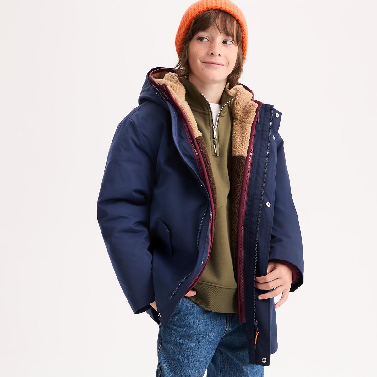 Parka 3 en 1, avec doudoune amovible et réversible bleu marine, LA REDOUTE COLLECTIONS