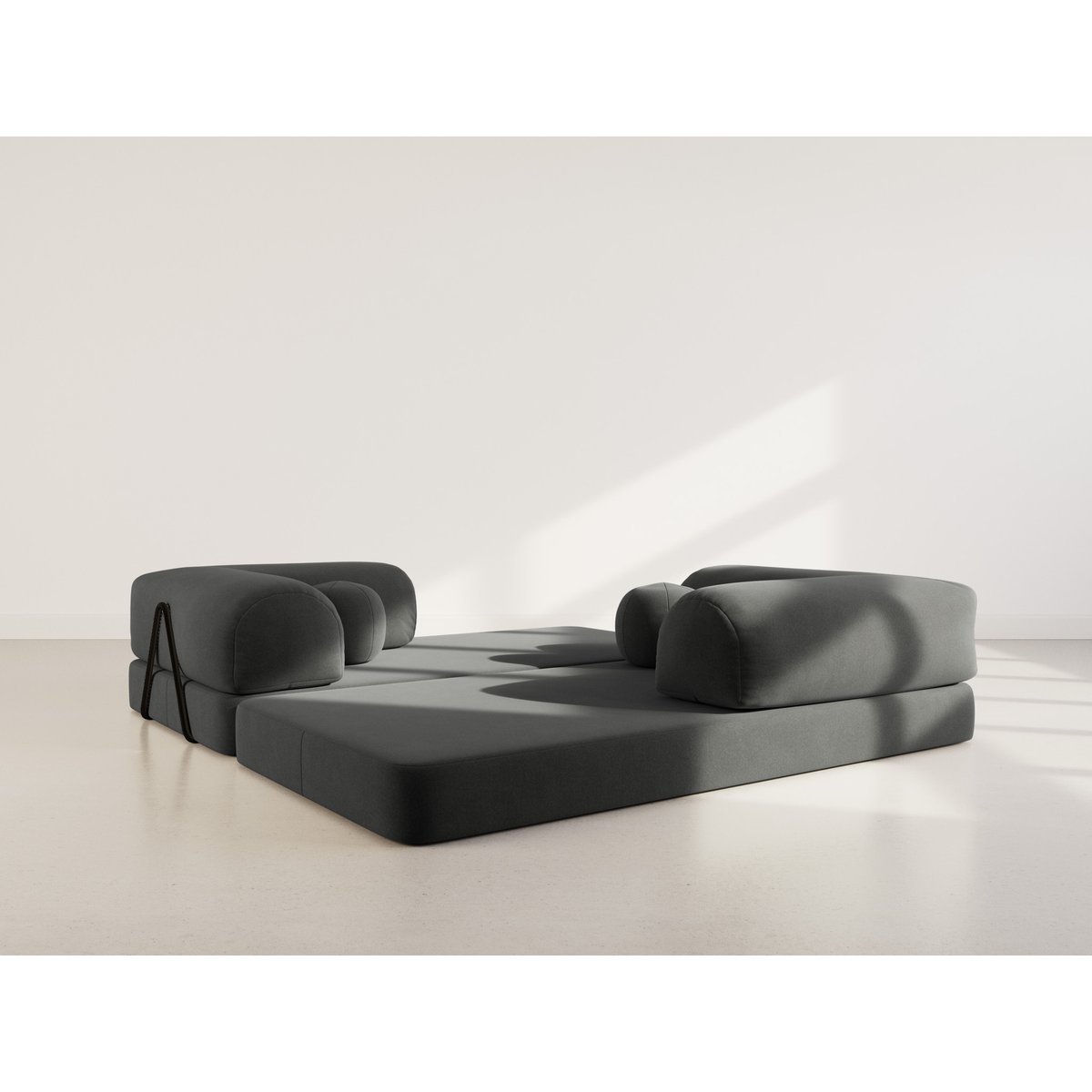 Canapé 3pl convertible en velours texturé, NEBULA gris, BEST MOBILIER