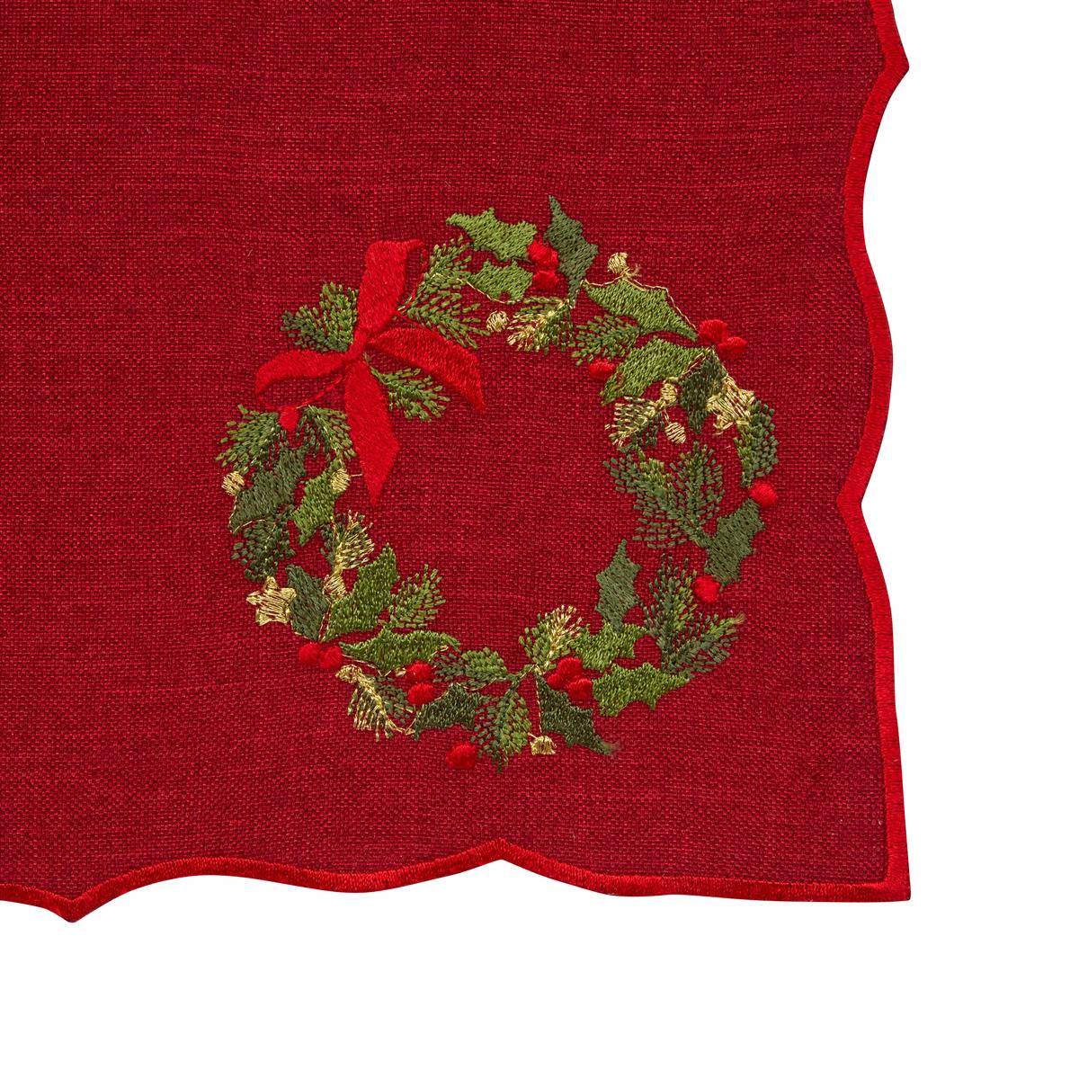 Lot de 4 serviettes de table Elma rouges rouge, ATMOSPHERA