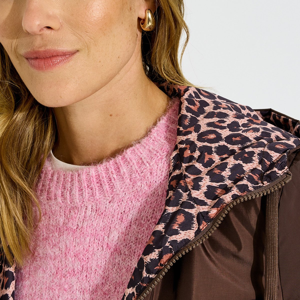 Blouson imperméable à capuche marron, GRAIN DE MALICE