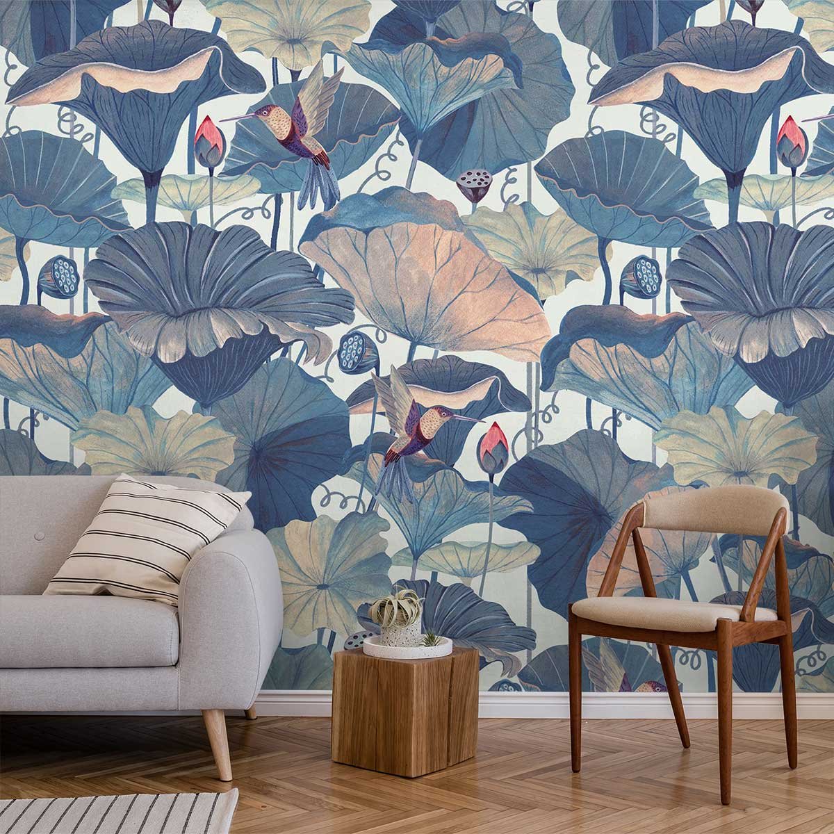 Papier peint lotus et nénuphars intissé, HEXOA