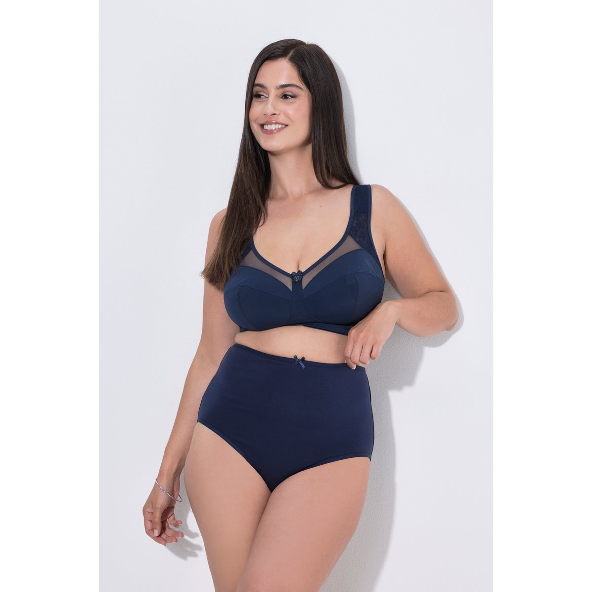 Culottes maxi en lot de 3, étoiles / uni bleu nuit, ULLA POPKEN