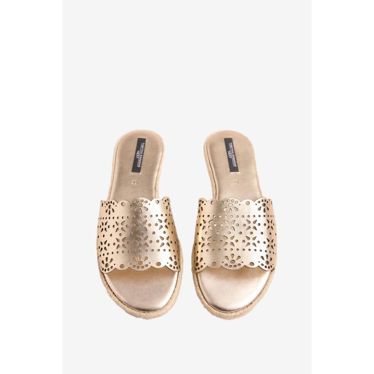 Espadrilles tabitha darcy cuir doré, NEXT