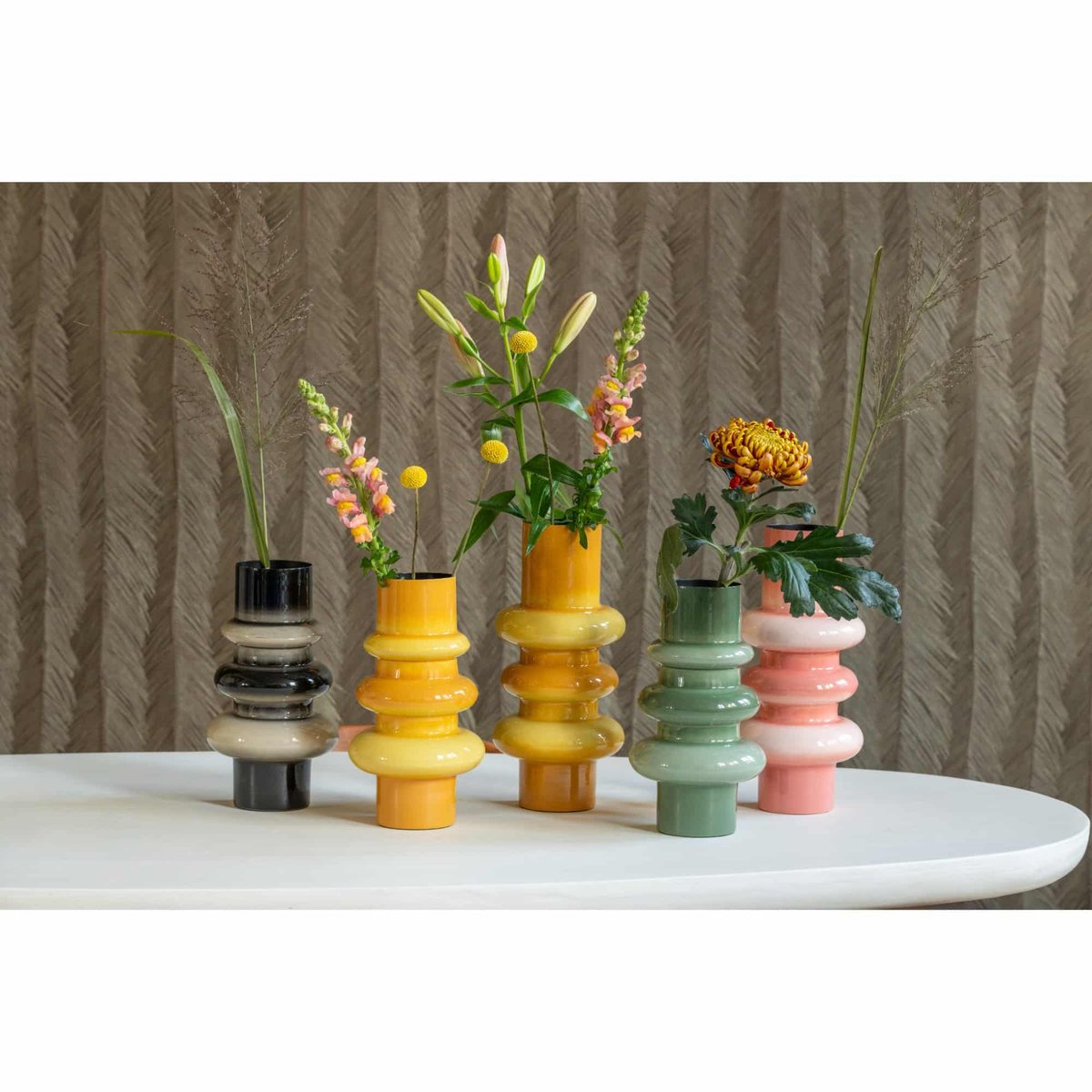 Vase Métal GRATO MEDIUM rose clair, PRESENT TIME