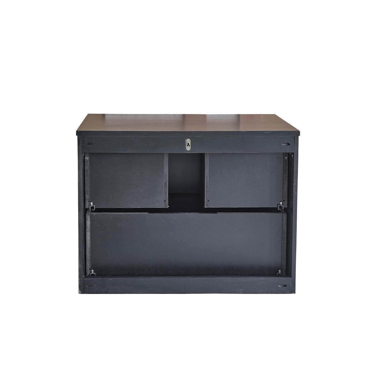 Meuble de salle de bain en bois d'acacia 80 cm LUNA noir, BERAH GETAH