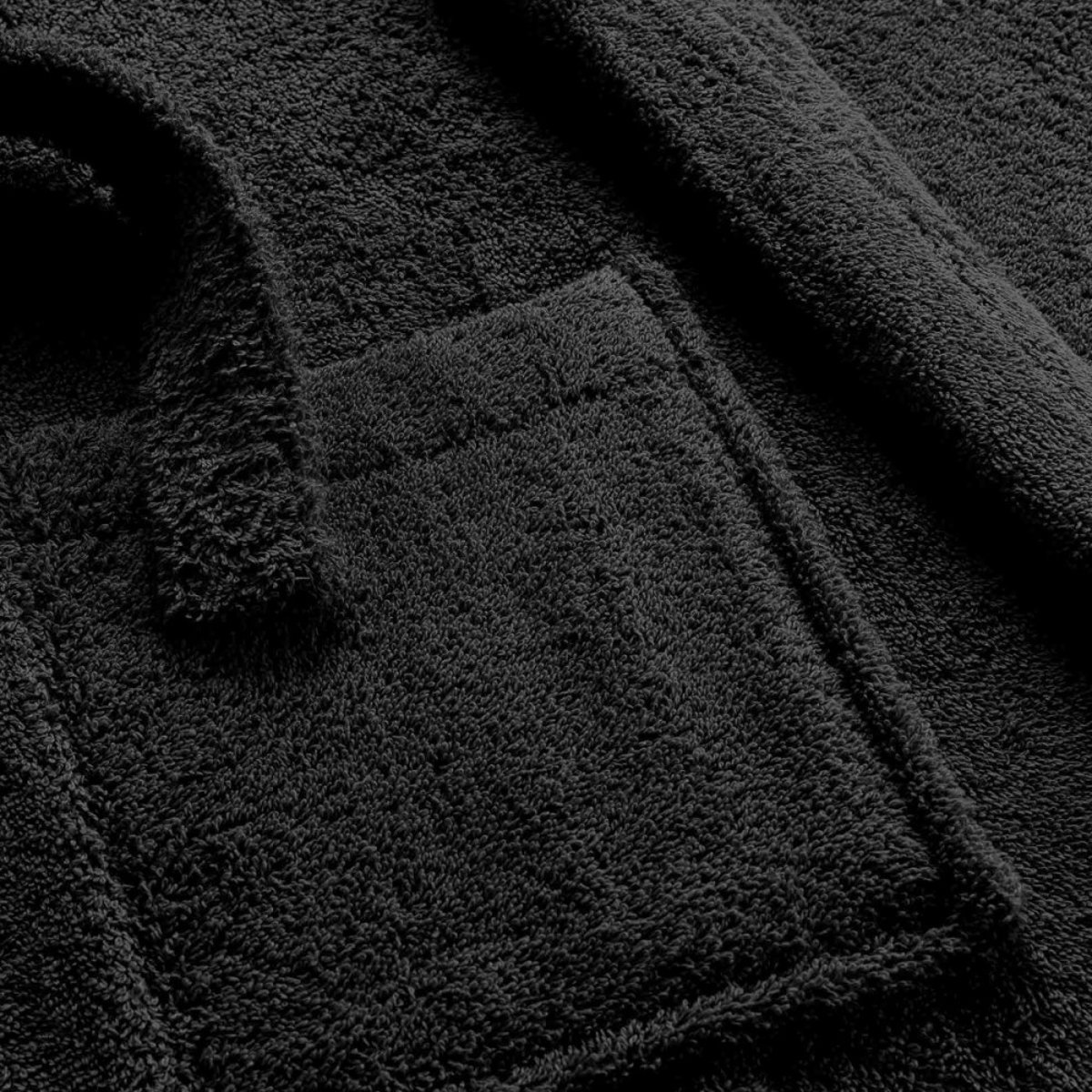 Peignoir col châle en éponge avec ceinture noir, DECORATIE