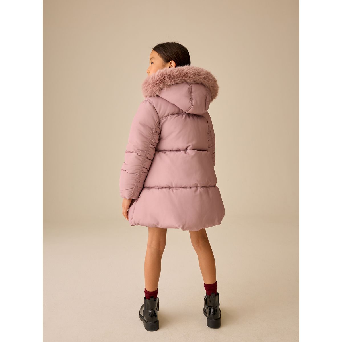 Manteau imperméable à manches froncées rose pâle, NEXT