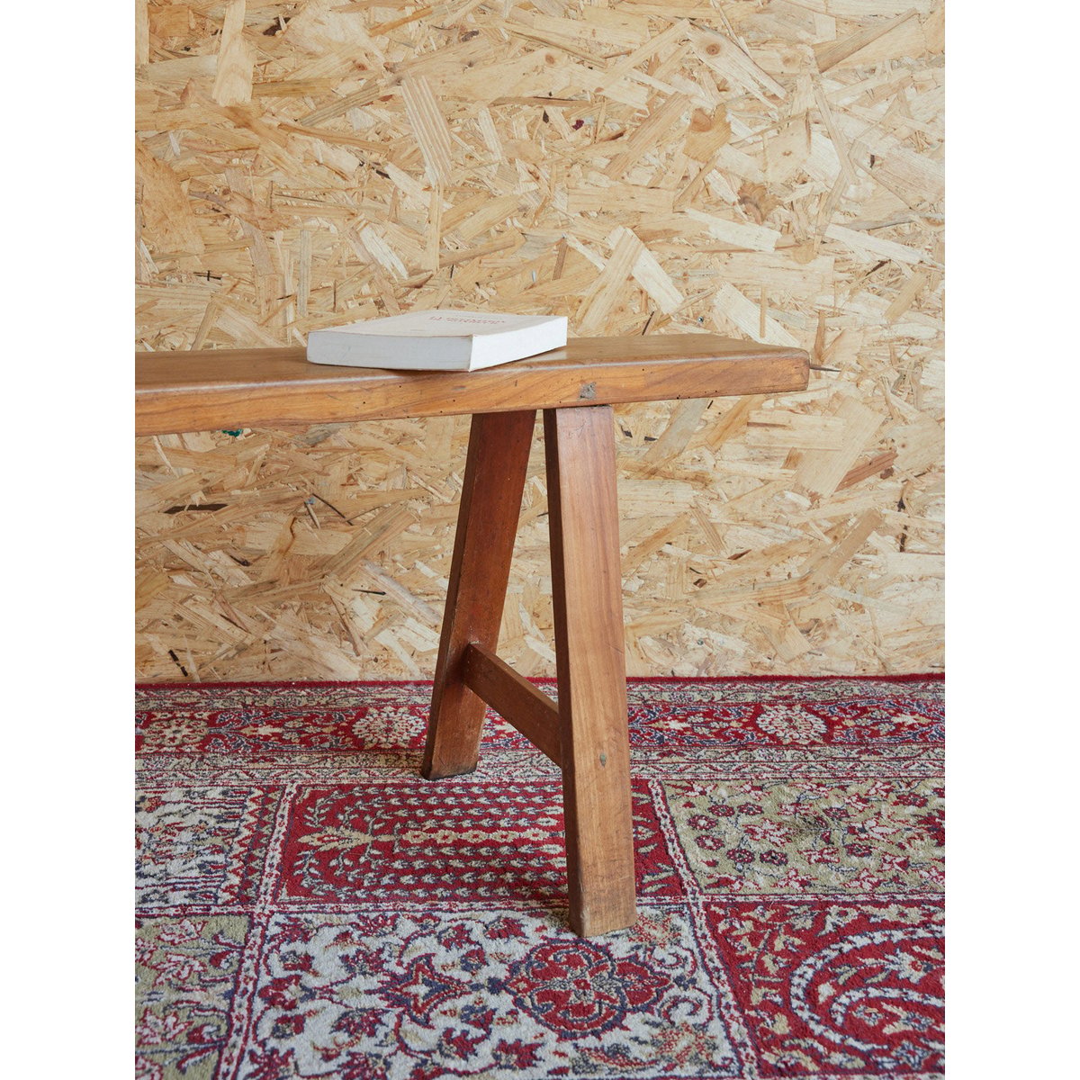 Banc de ferme en bois Antoine N°429 - Bon état bois clair, DEBONGOUT