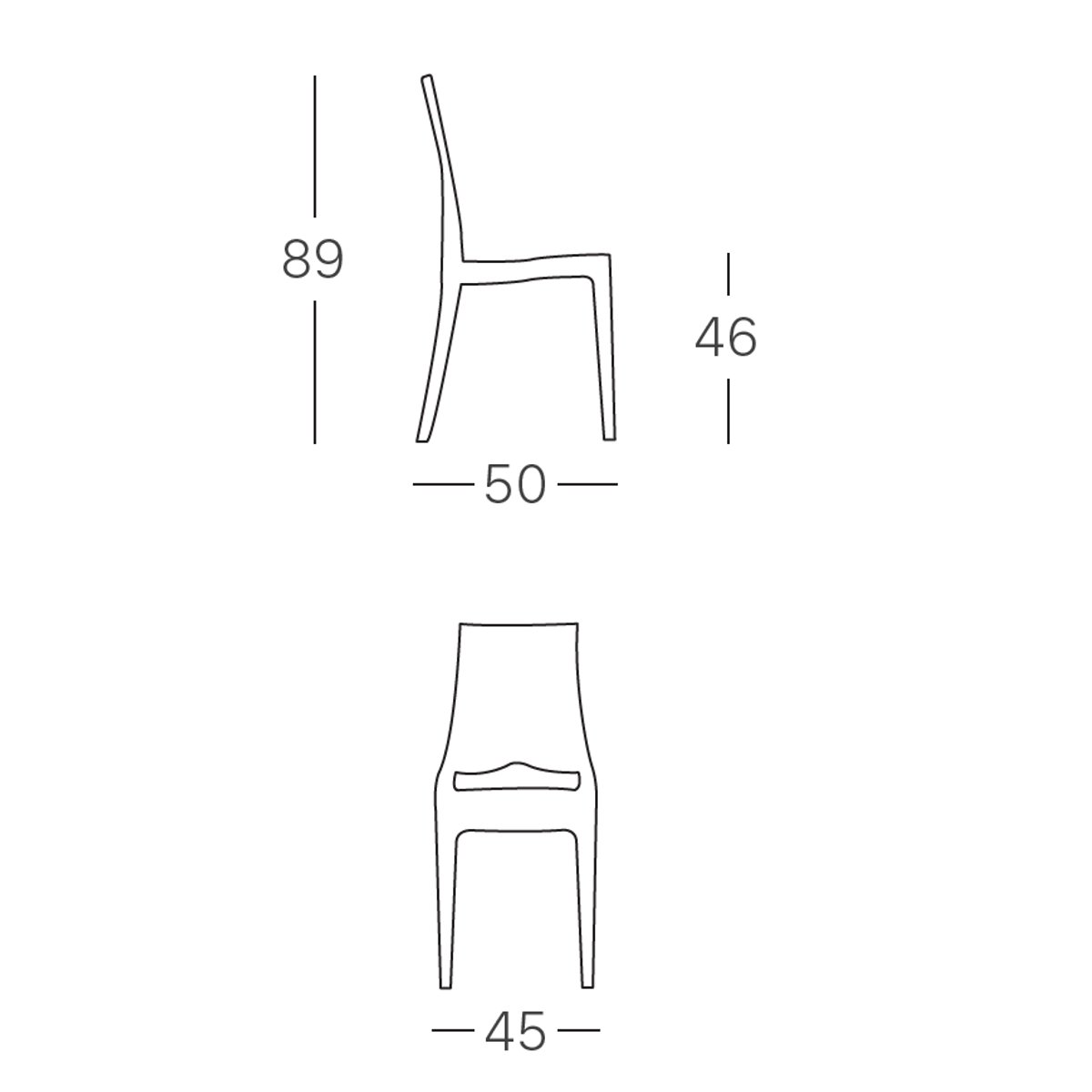 Chaise design empilable, GLENDA blanc, SCAB DESIGN