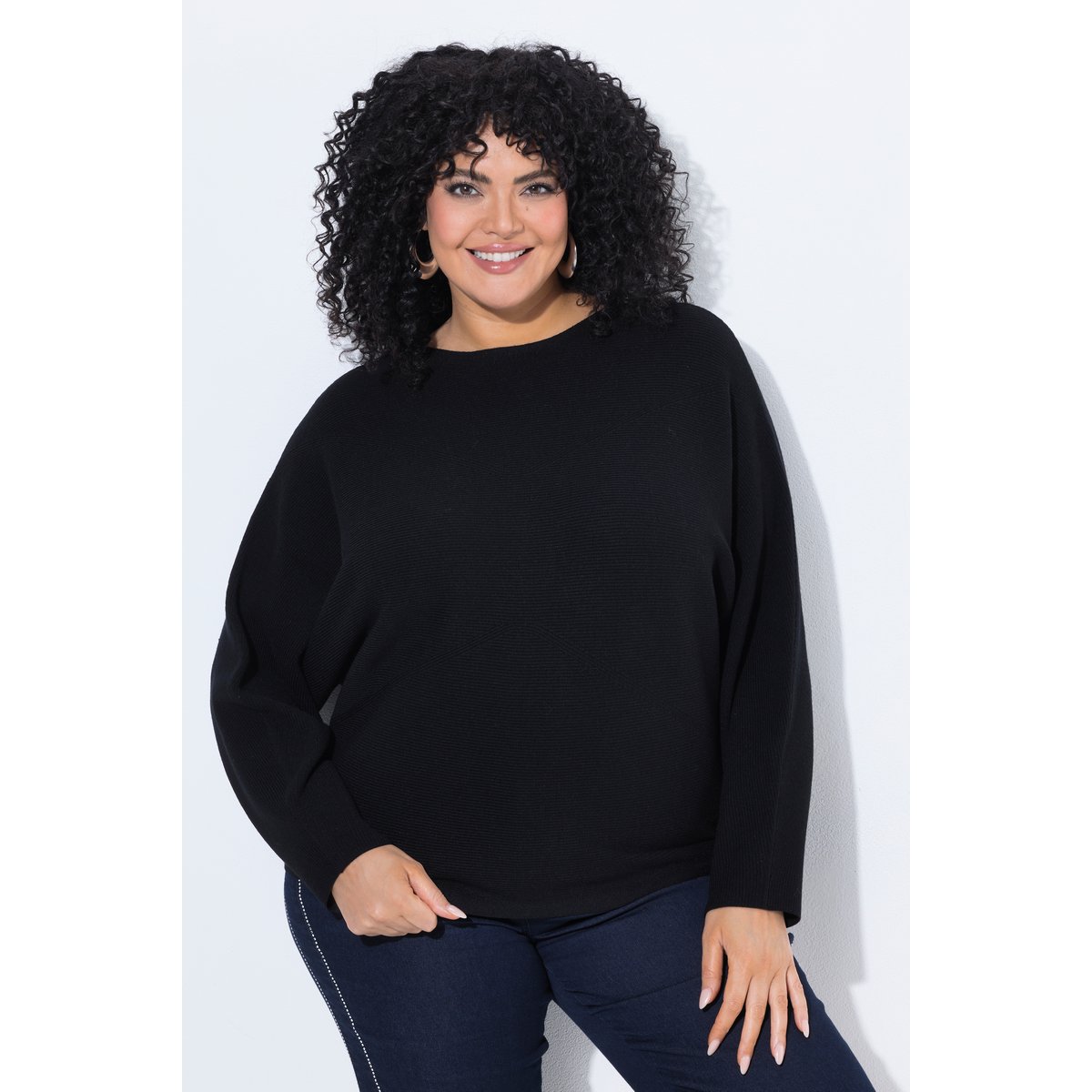 Pull maille horizontale noir, ULLA POPKEN