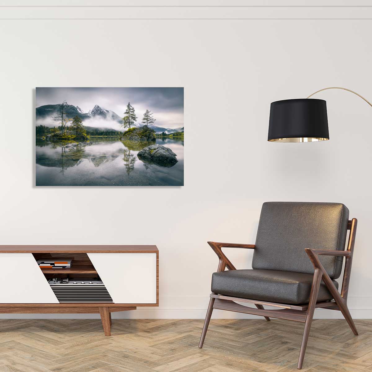 Tableau matin pluvieux en bavière tableau alu dibond, HEXOA