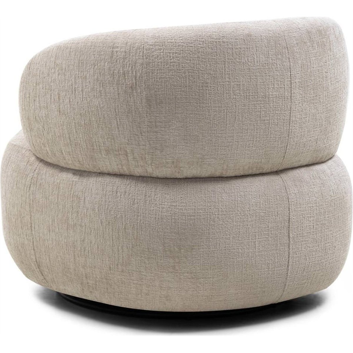 Fauteuil pivotant ORIEL en chenille, Arrondi beige clair, RECOLLECTION