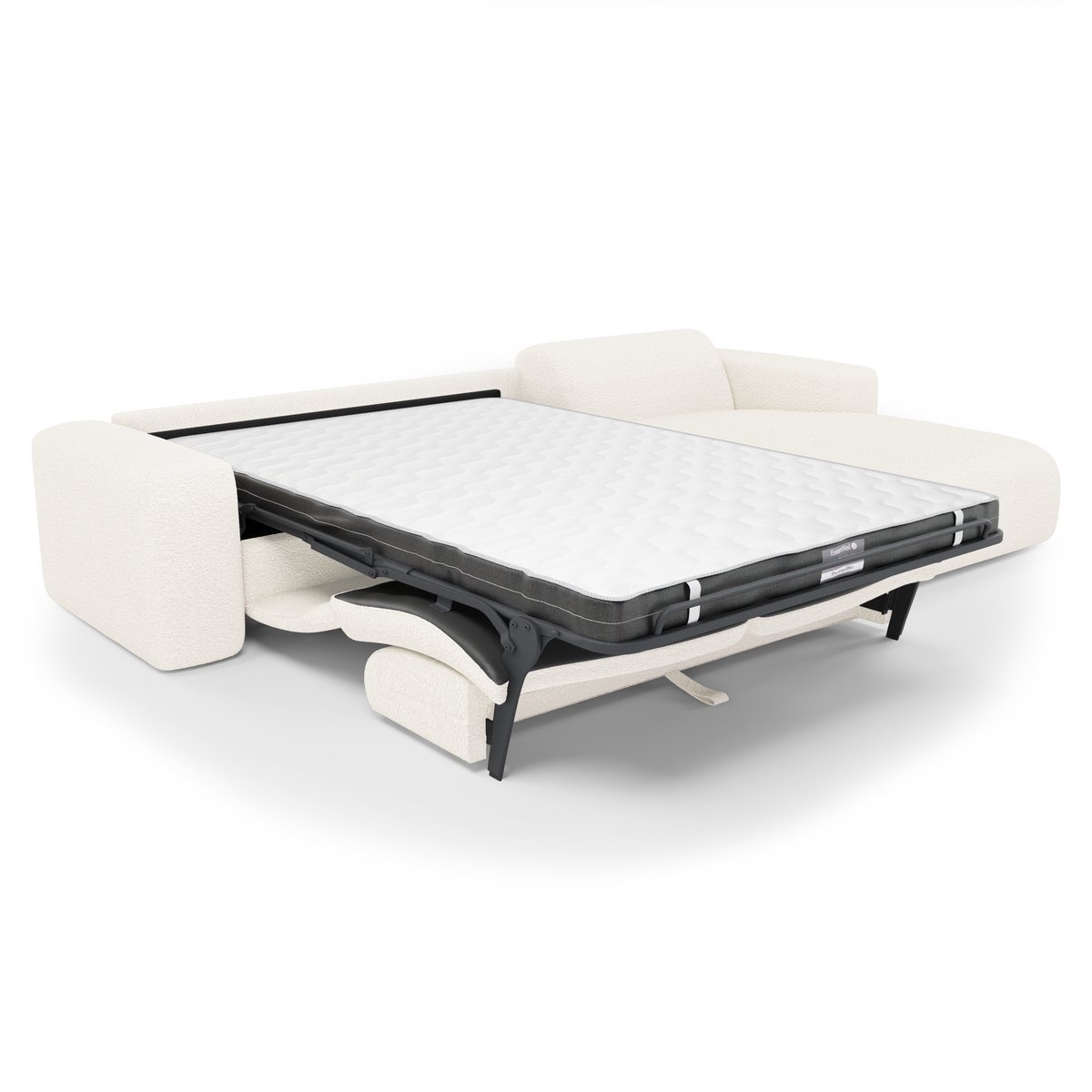Canapé d'angle en tissu bouclette MYRA crème, SIA HOME