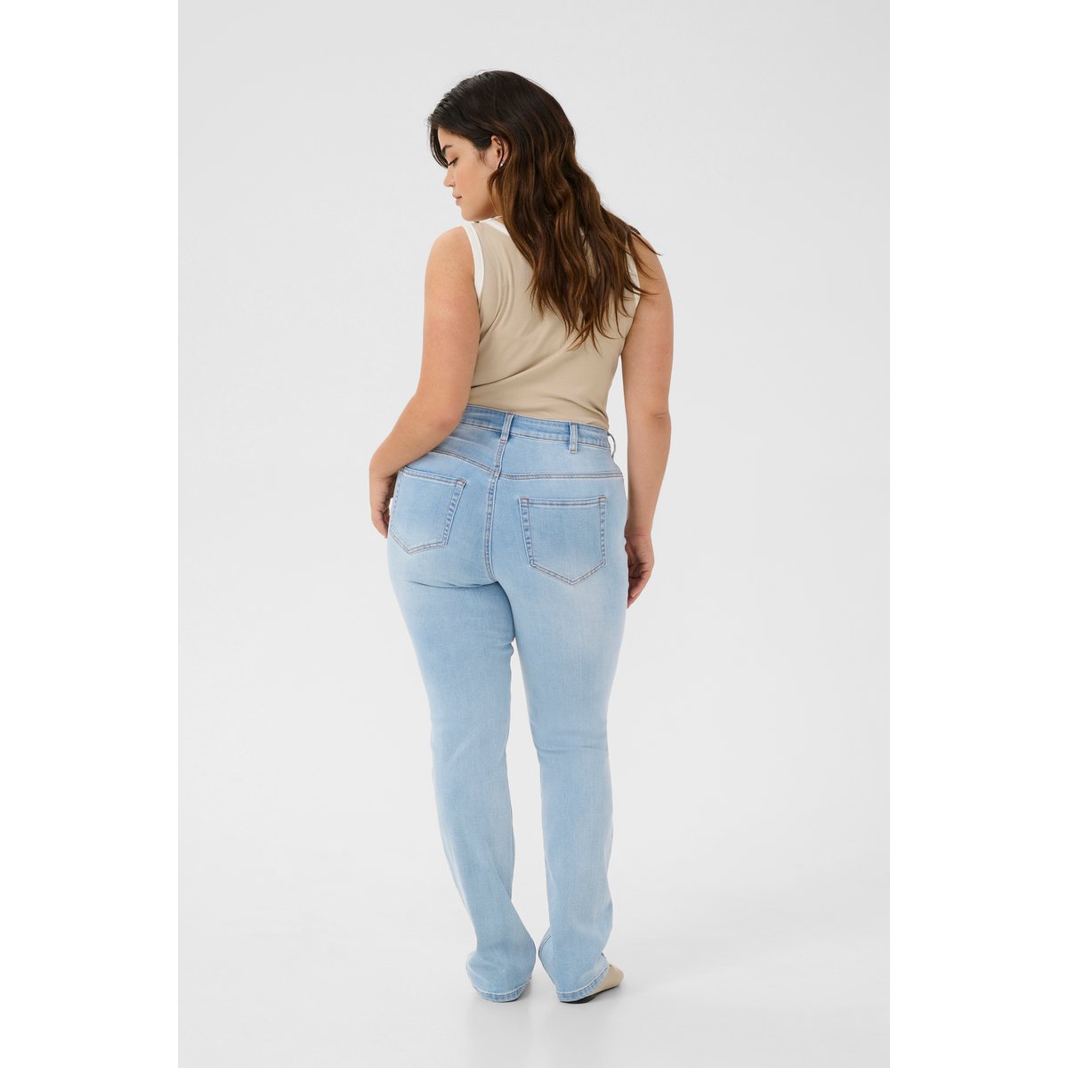 Jeans bleu light blue washed denim, KAFFE CURVE