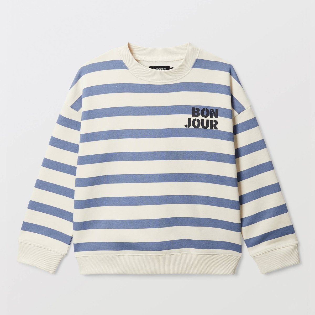 Sweat imprimé en coton BIO GOTS hussard, MONOPRIX