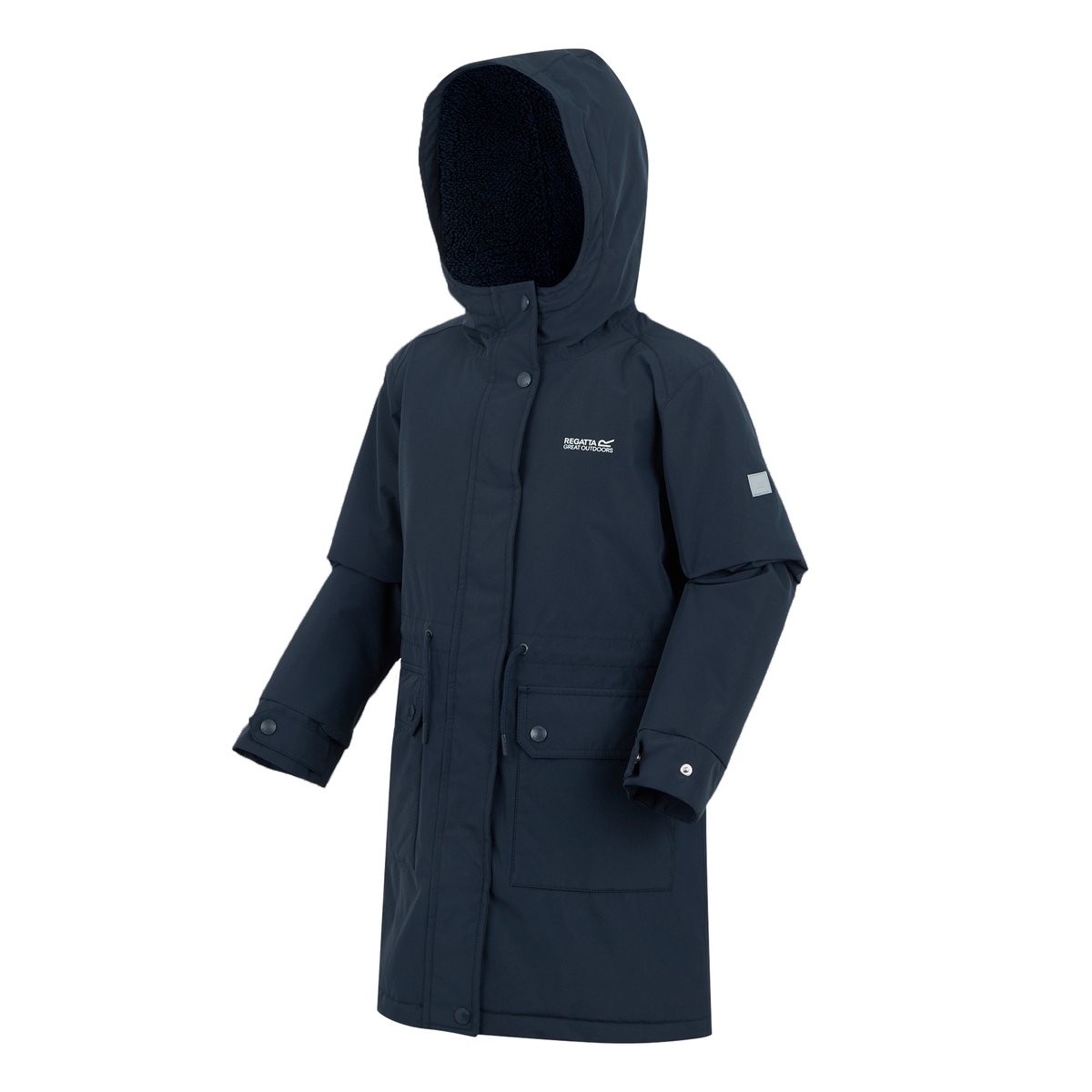 Veste longue imperméable à capuche VALENTA bleu marine, REGATTA