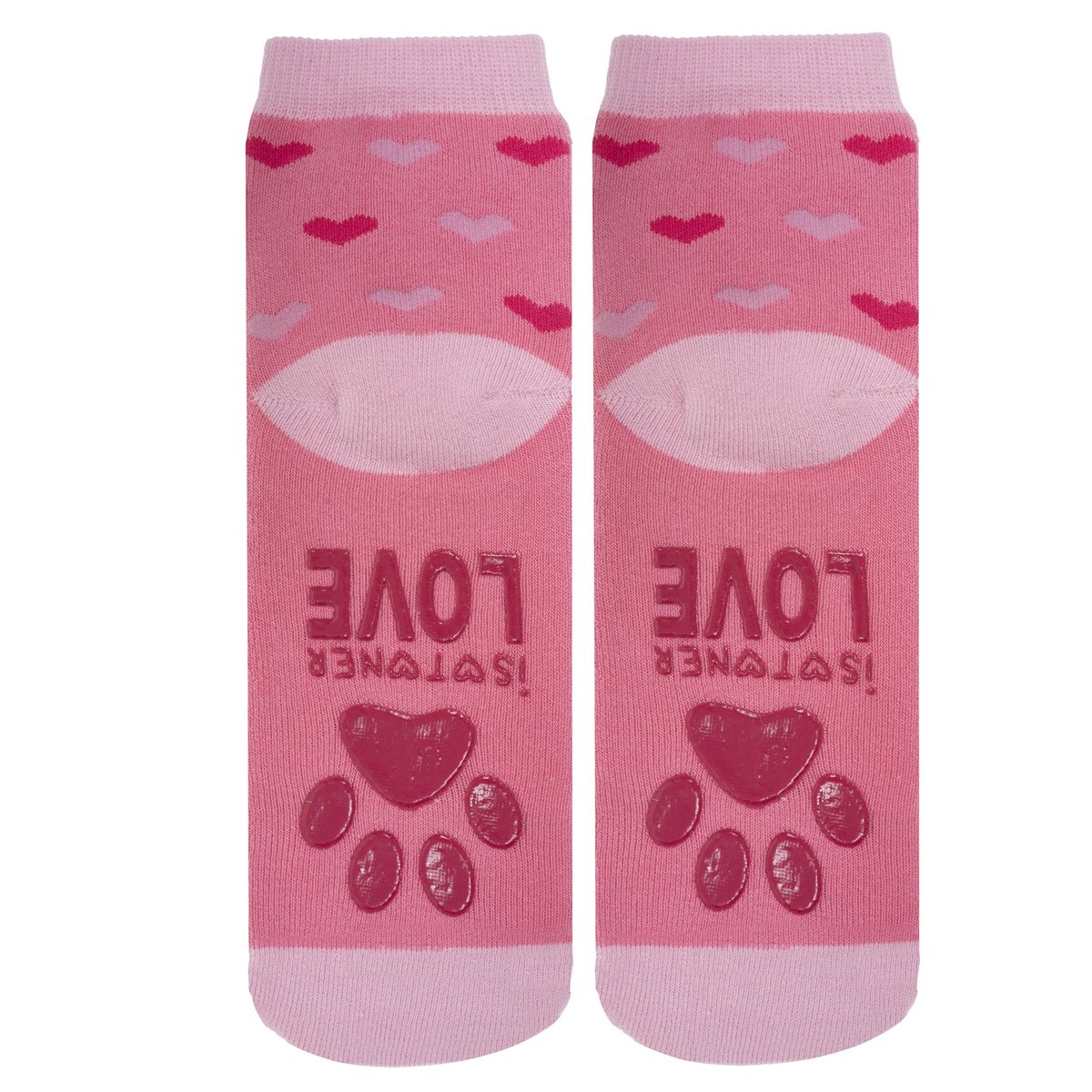 Chaussettes anti-dérapantes coton, picots antidérapants rose, ISOTONER