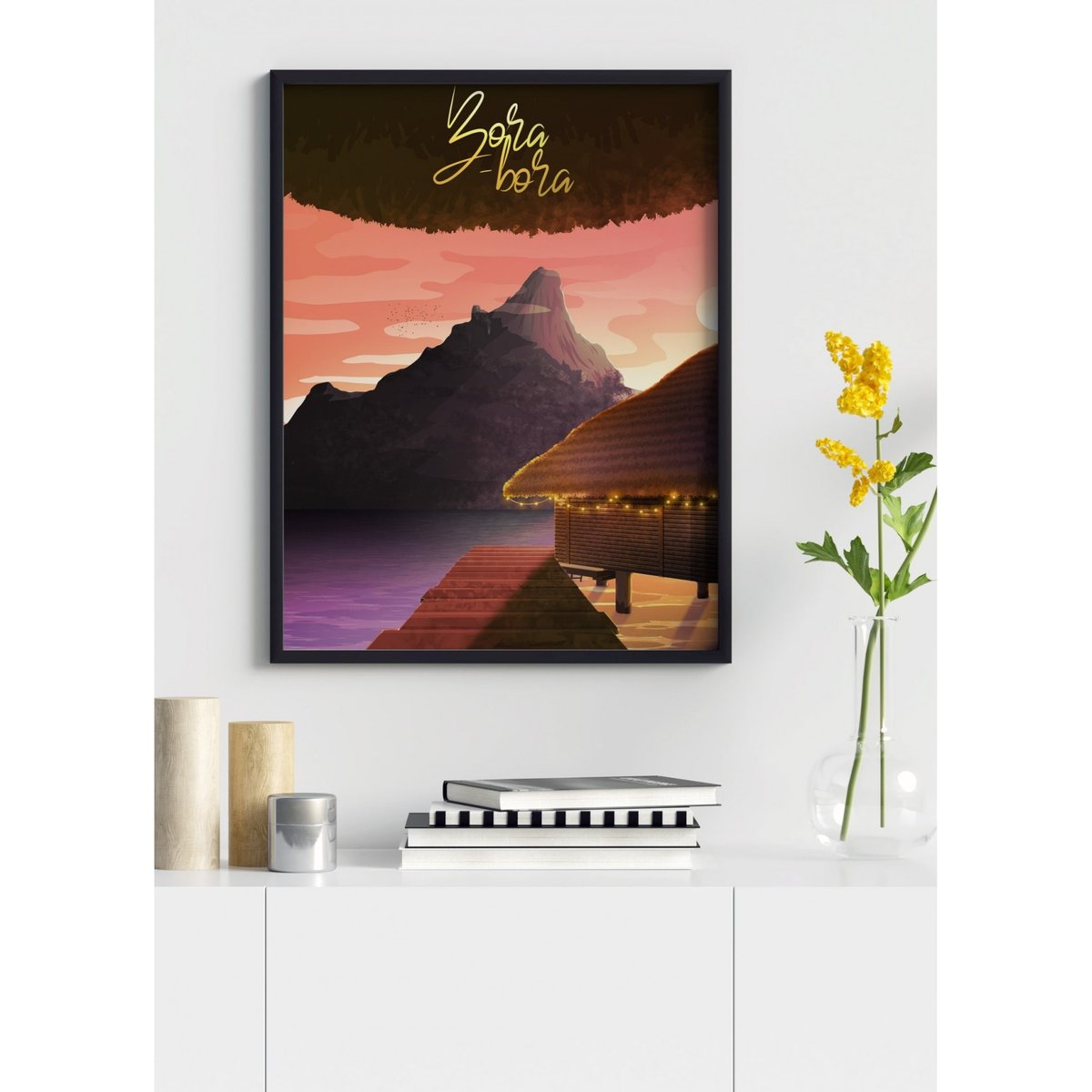 Affiche Bora-Bora blanc, L'AFFICHERIE