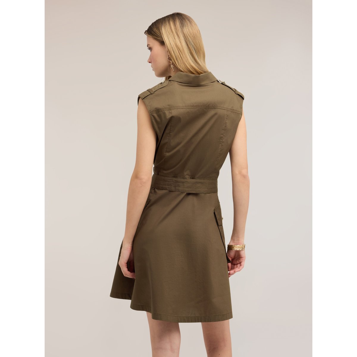 Robe chemisier avec ceinture verde militare, MOTIVI