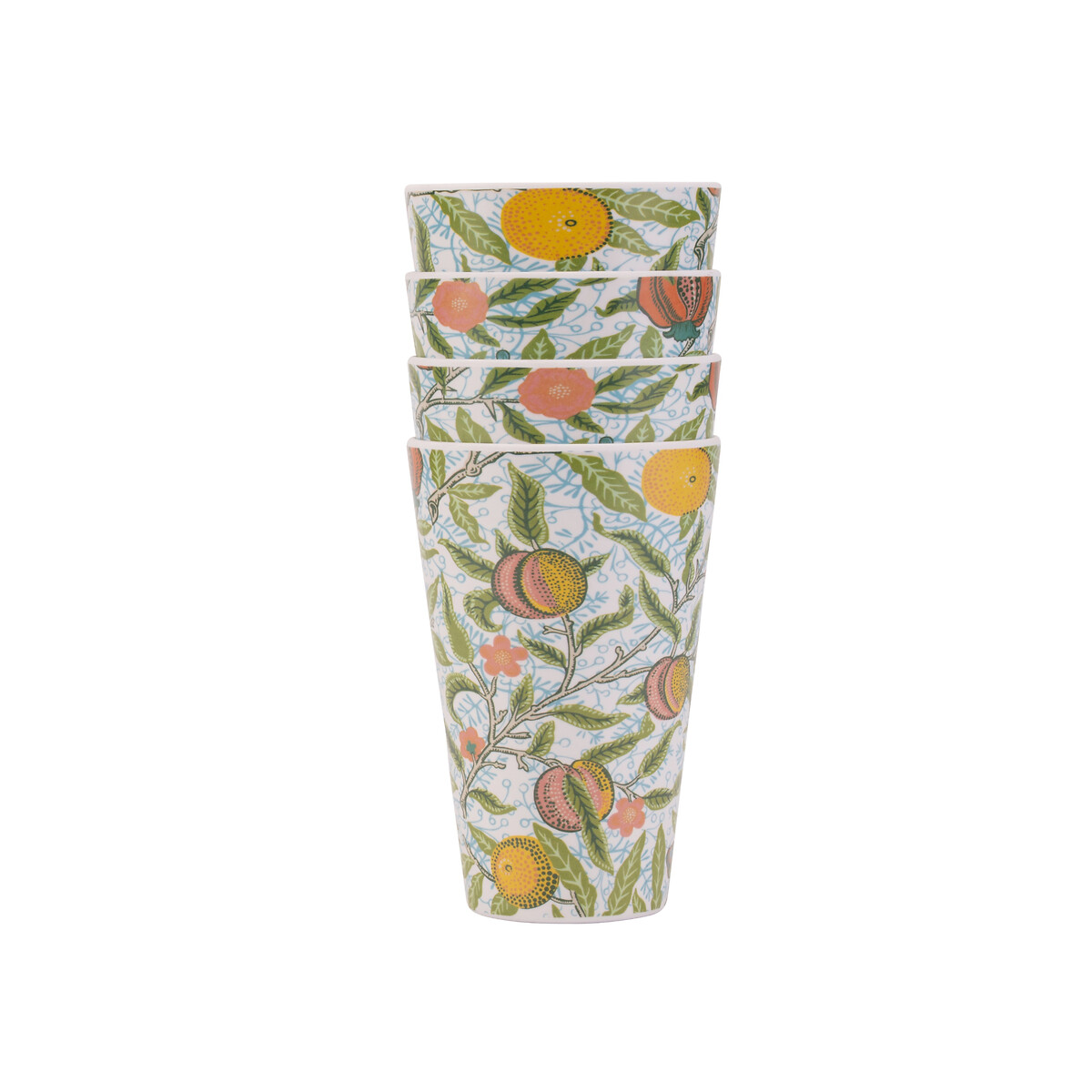 Set of 4 Fruit Melamine Tumblers multi-coloured, WILLIAM MORRIS AT HOME