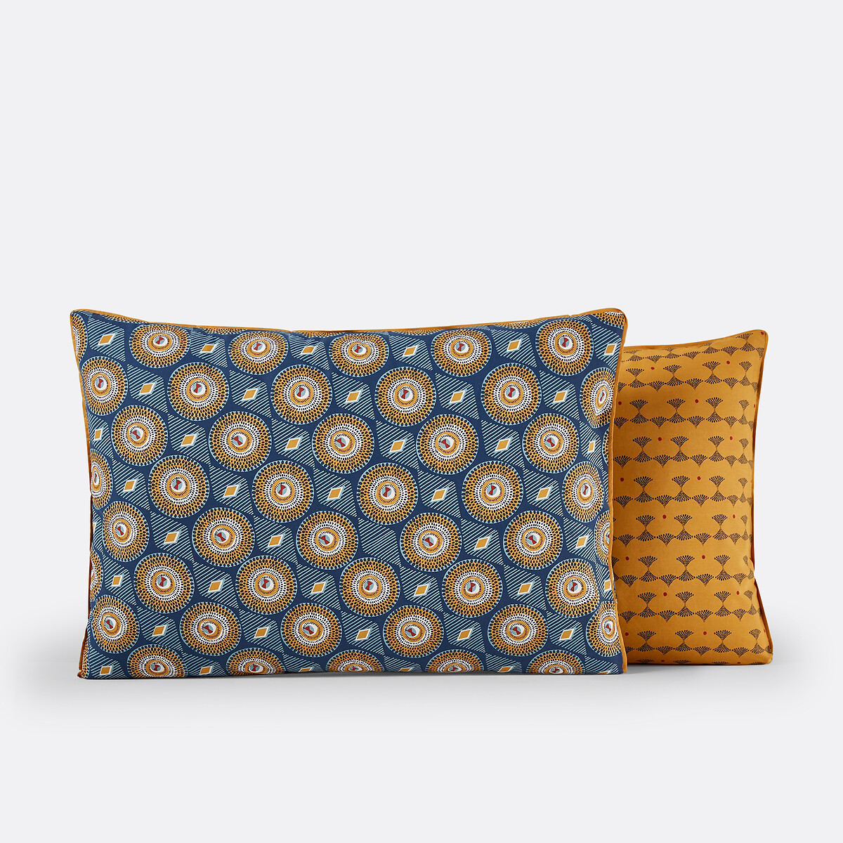 Taie d'oreiller imprimée, Wax imprimé bleu/jaune, LA REDOUTE INTERIEURS