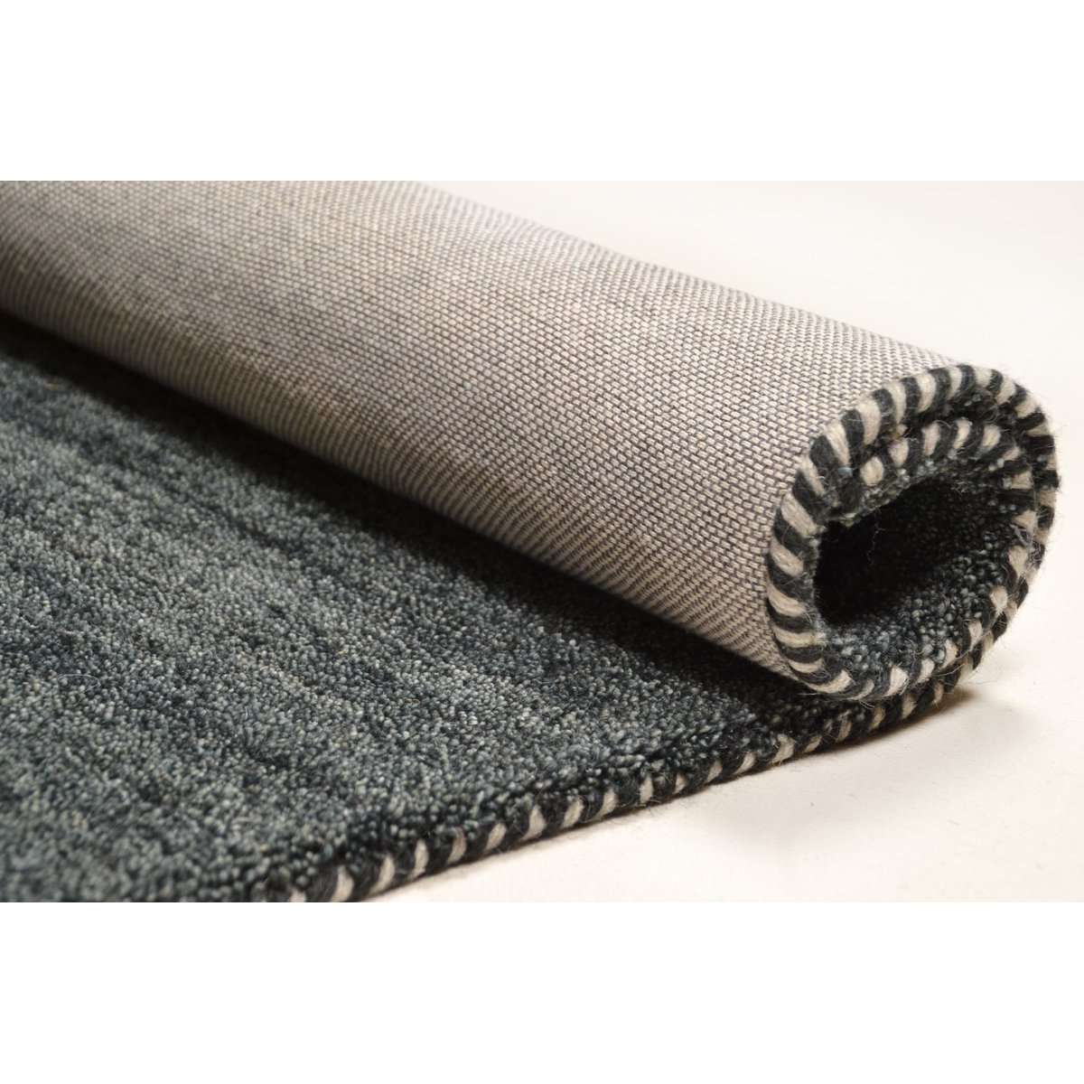 Tapis gabbeh Haltu tissé main en laine anthracite, THEKO
