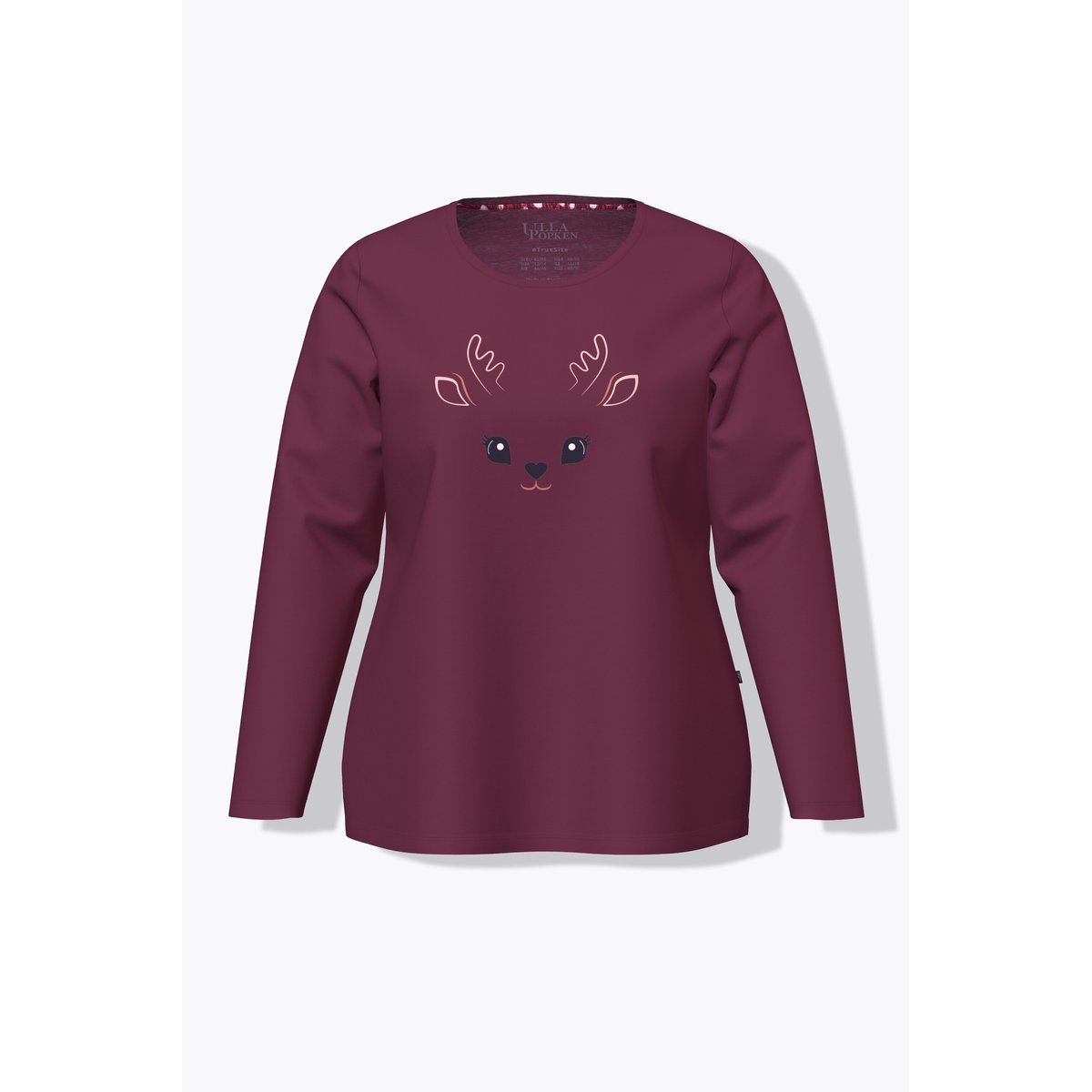 Pyjama avec broderie faon marron foncé, ULLA POPKEN