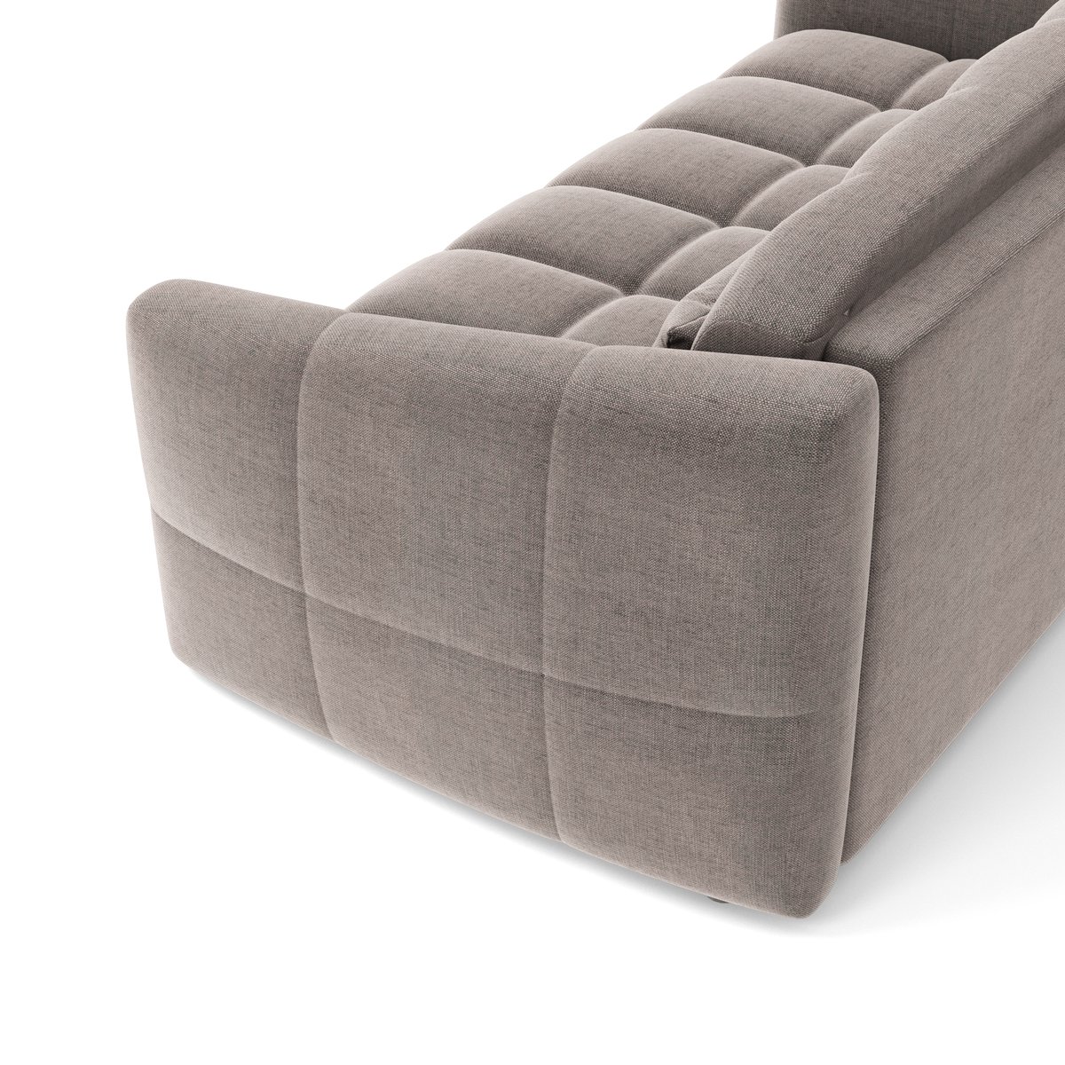 Canapé convertible express 140cm 4 places en velours NORA taupe, SIA HOME