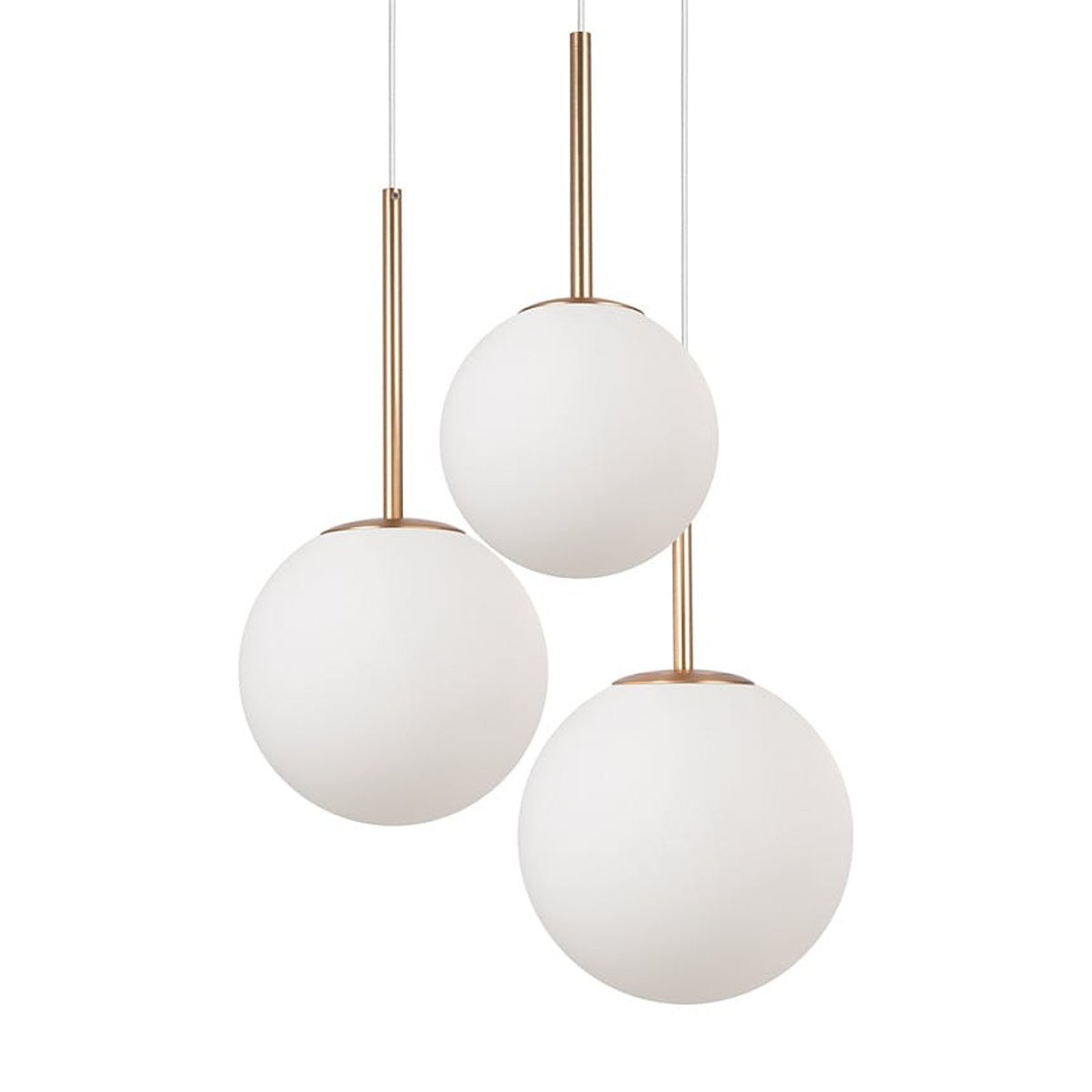 Suspension 3 globes en grappe ajustables DELTONA doré, PIER IMPORT