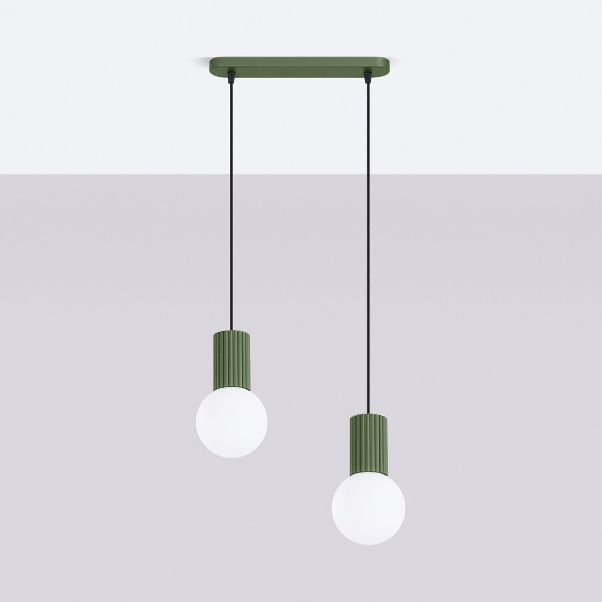 Suspension Aluminium Vert Olive G9 2 Halo vert olive, EDEN