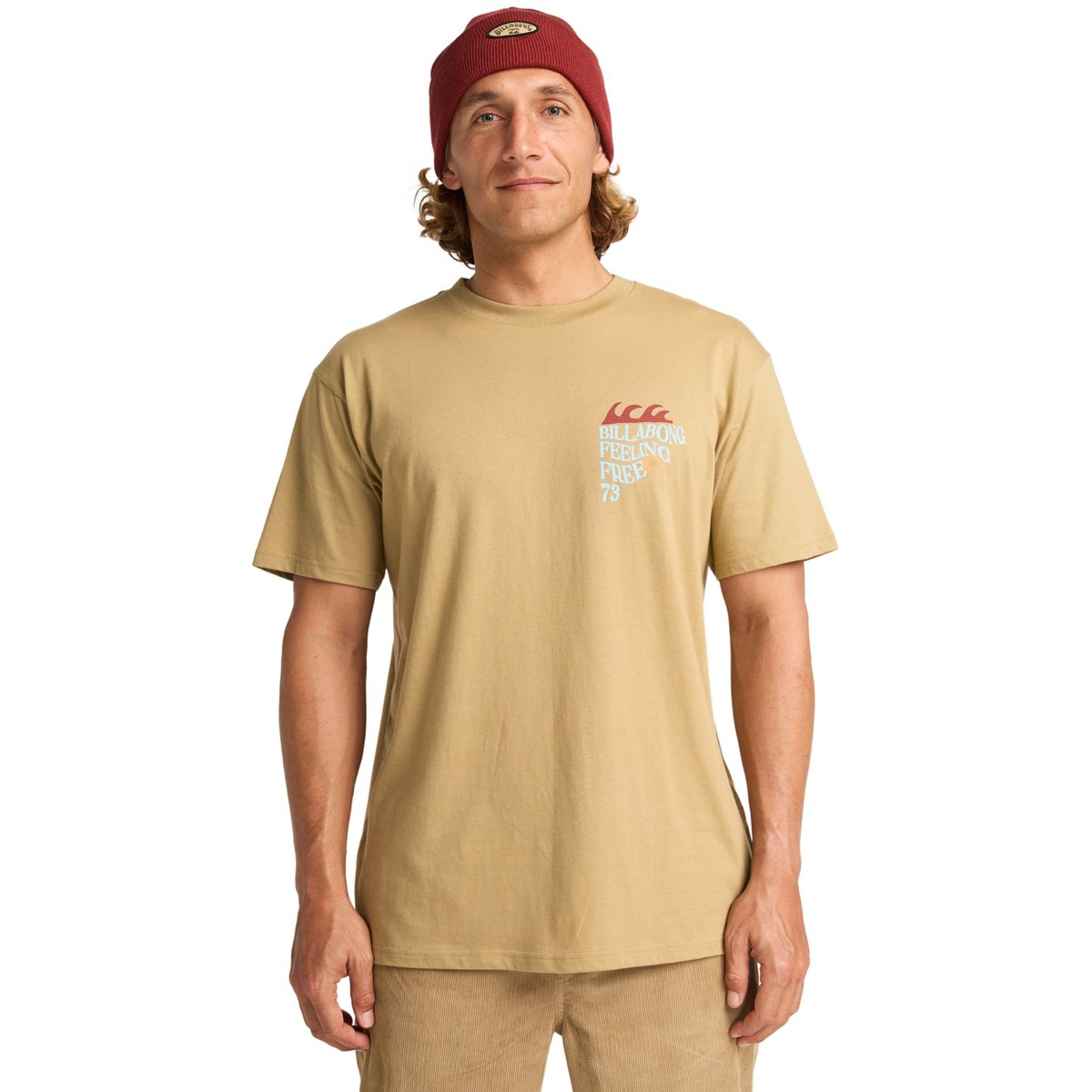 T shirt manches courtes TWIN FIN beige khaki, BILLABONG