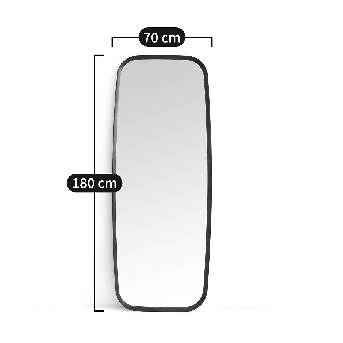 Miroir XXL noyer massif H180 cm, Orion noyer, AM.PM