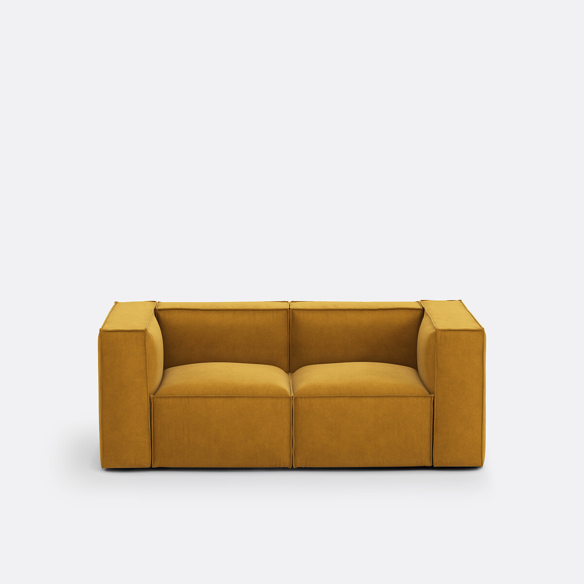 Canapé modulable 2 places, en velours texturé, SEVEN ocre, LA REDOUTE INTERIEURS