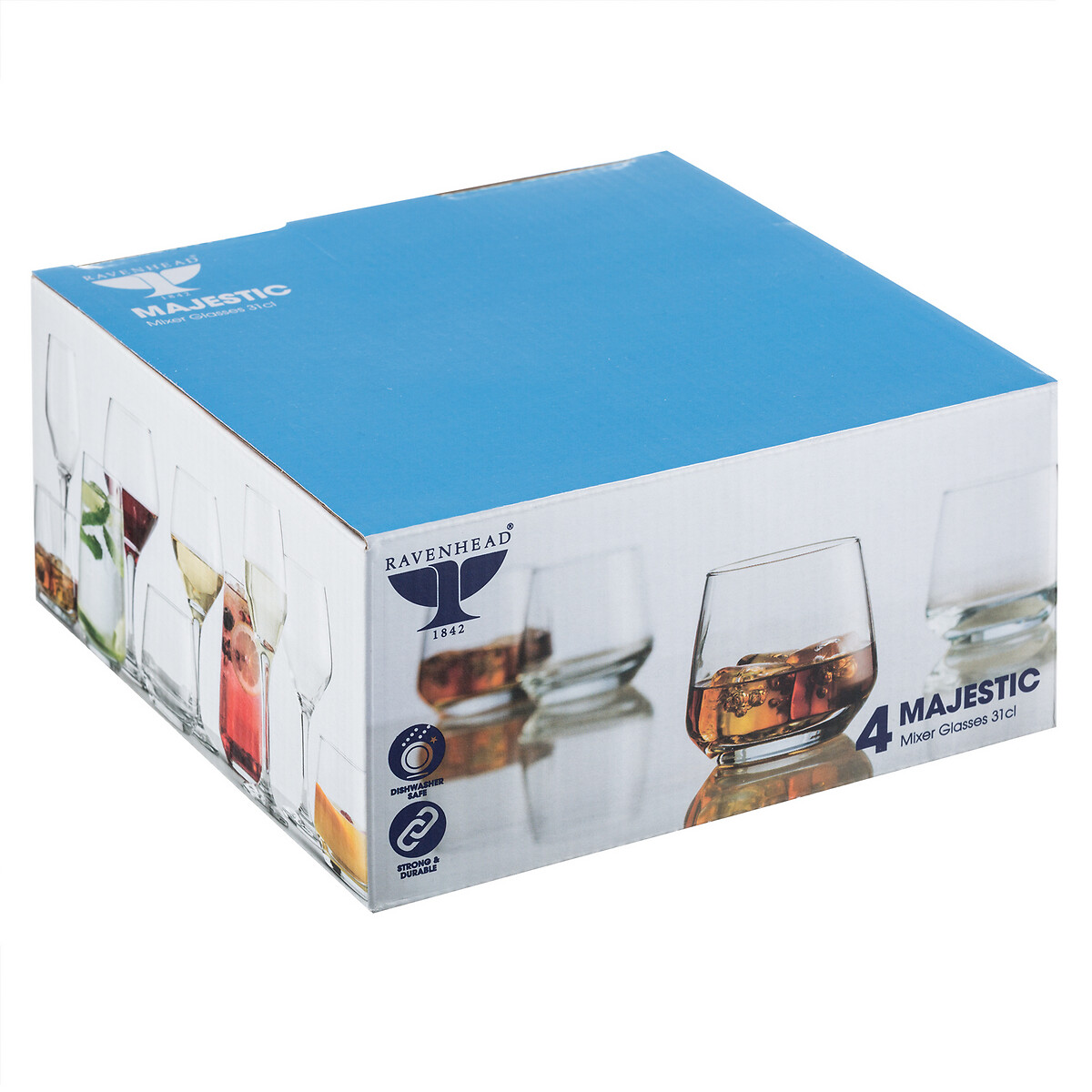 Set of 4 Majestic Mixer Glasses transparent, RAVENHEAD