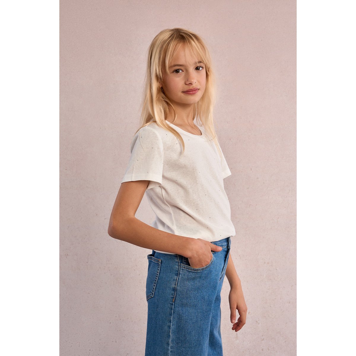T-shirt à strass blanc, MOLLY BRACKEN GIRL