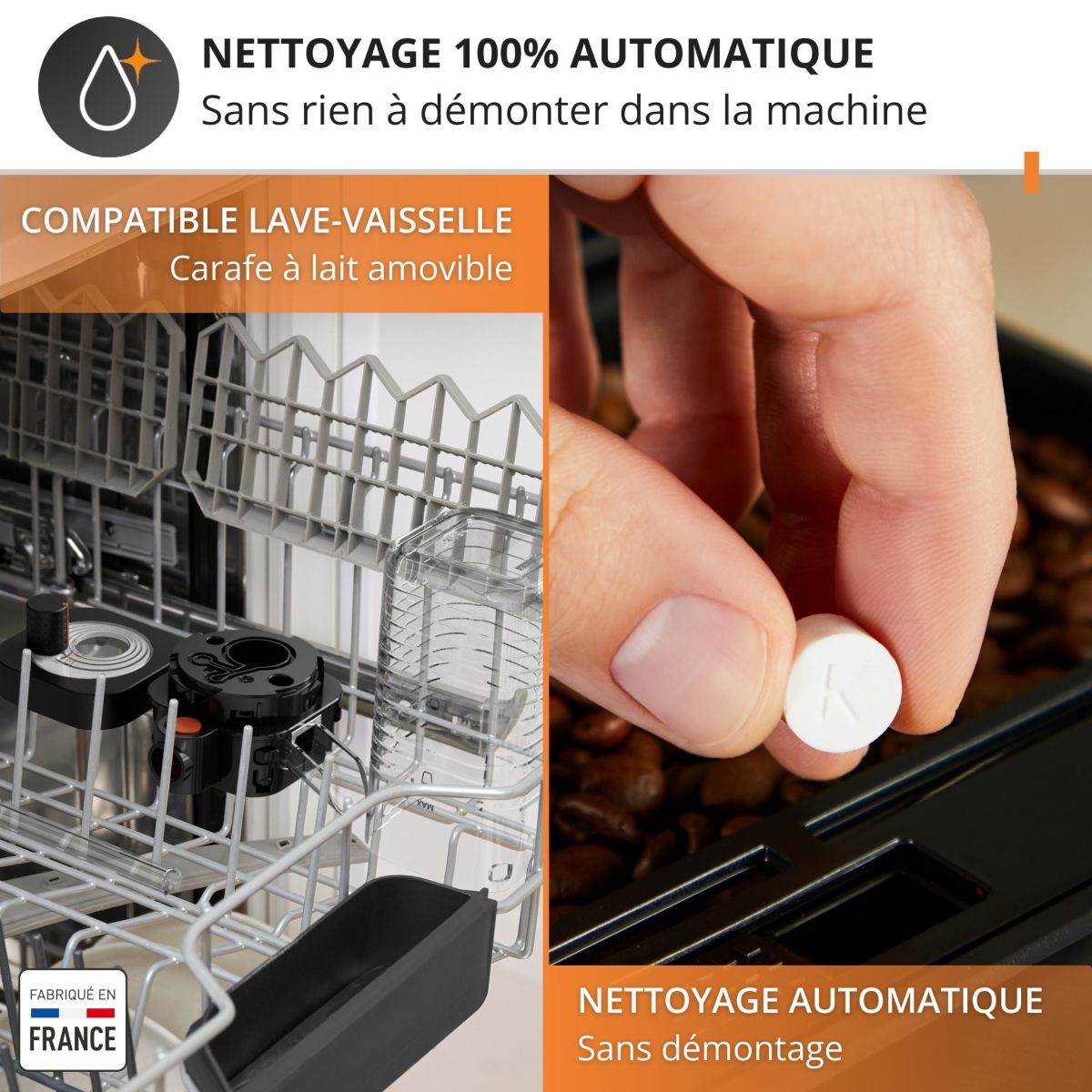 Expresso Broyeur Sensation lait EA912HF1 couleur unique, KRUPS