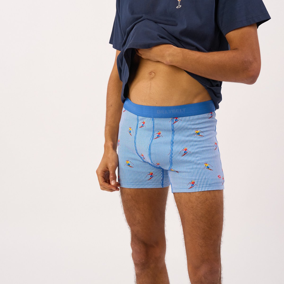 Boxer en coton biologique FANTAISIE bleu, BILLYBELT