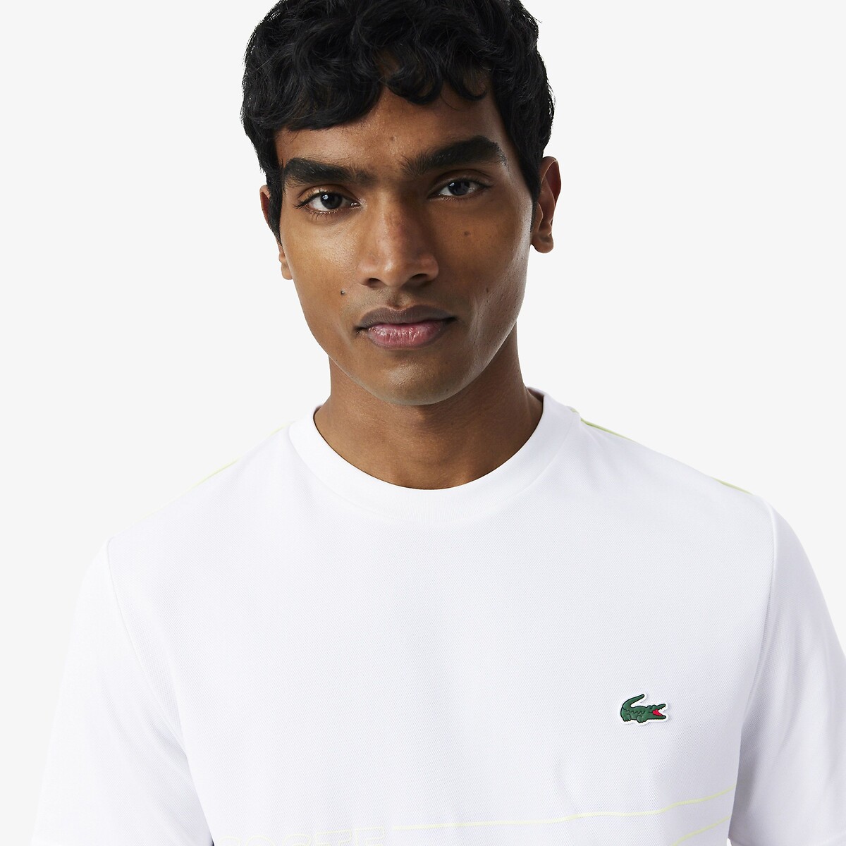 T-shirt Off Court regular fit ultra dry e UPF 50 bianco, LACOSTE