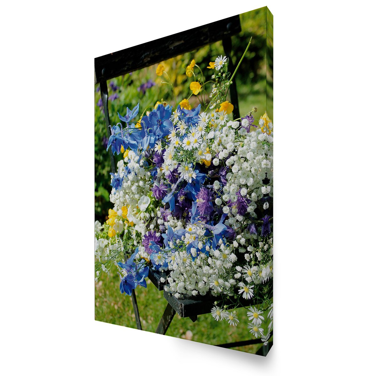 Tableau d'extérieur Chaise de jardin bleu, jaune, gris, ART FOR THE HOME