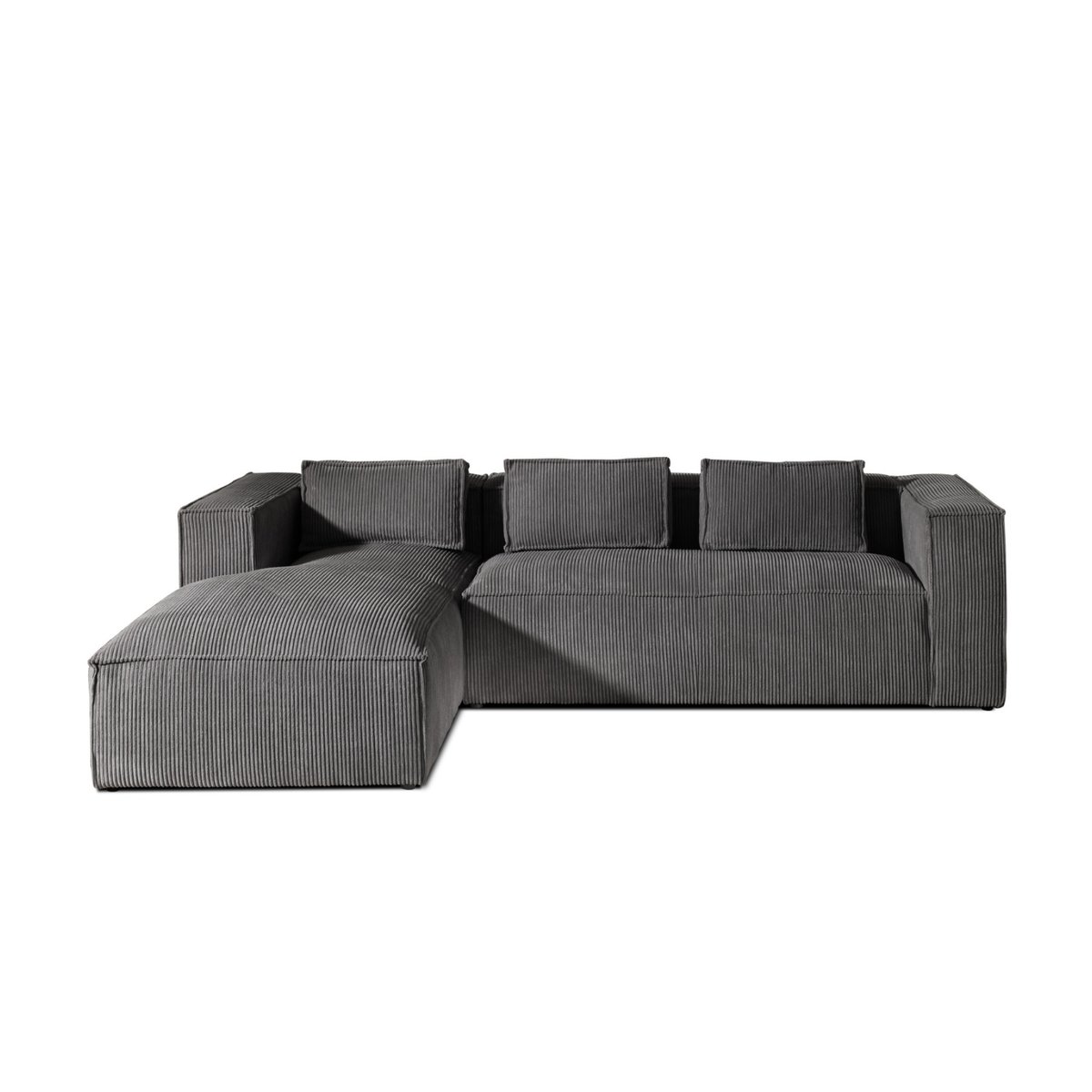 Canapé d'Angle gauche 4 places - STELLA gris foncé, BEST MOBILIER
