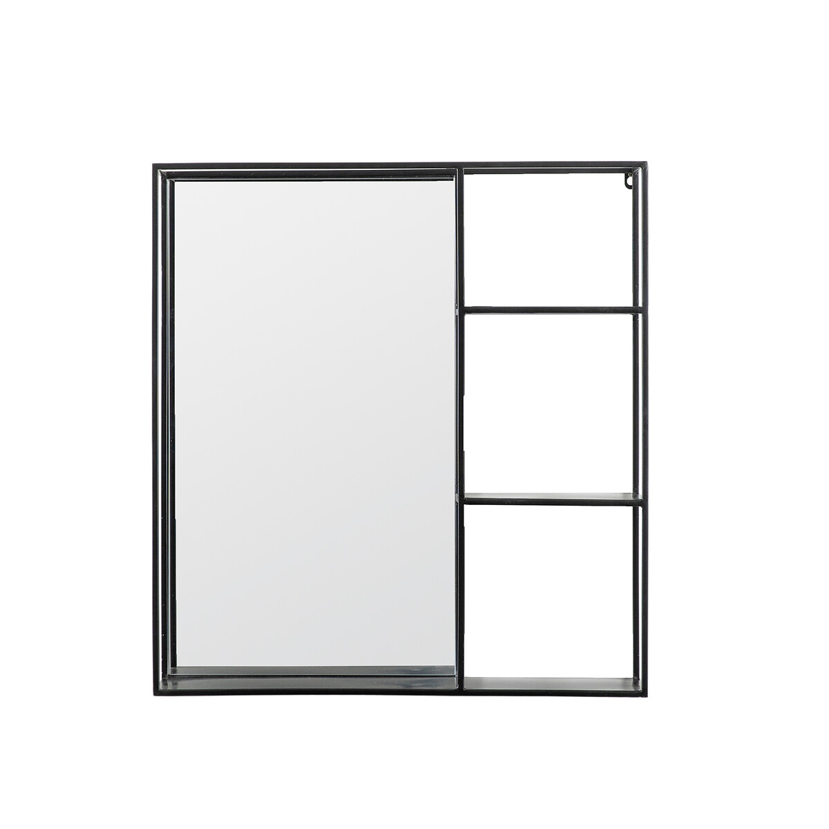 65cm Baskin Black Mirror with Shelf black, ÉDITÉ